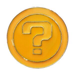 Question Mark Coin Enamel Pin - Classic Video Game Symbol Cute Apparel Gift NWT